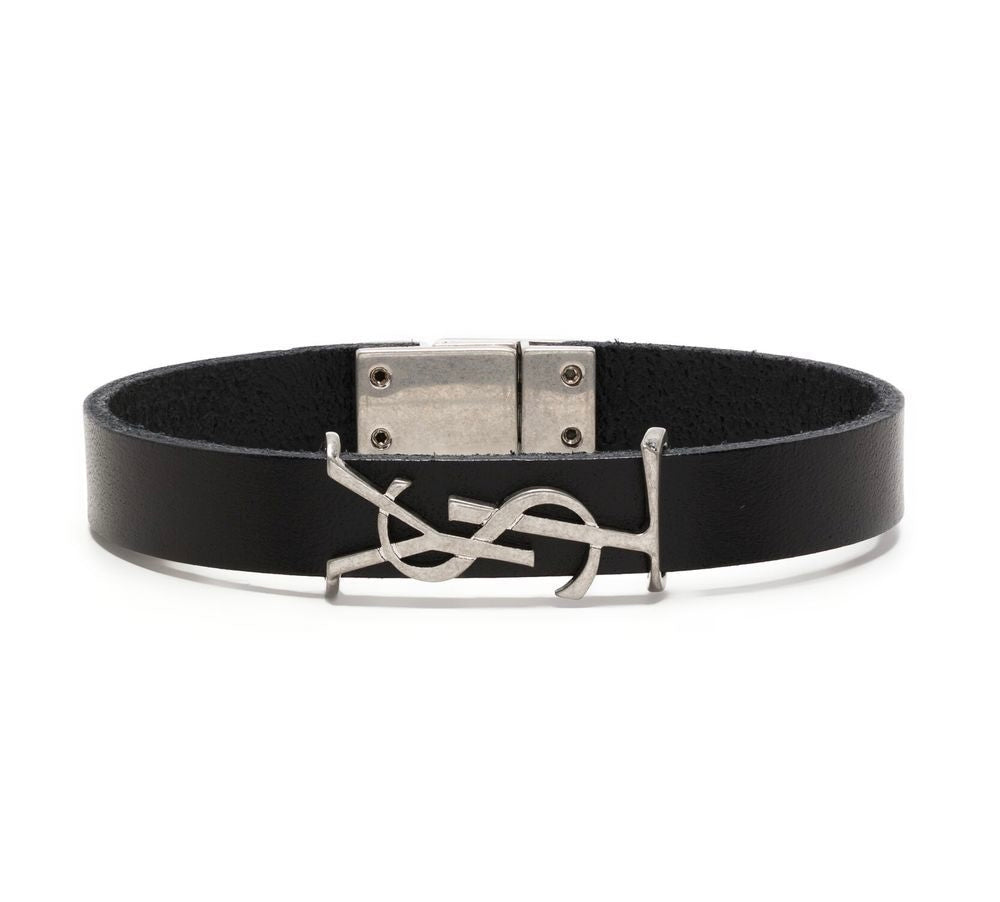 Saint Laurent Cassandre Leather Bracelet