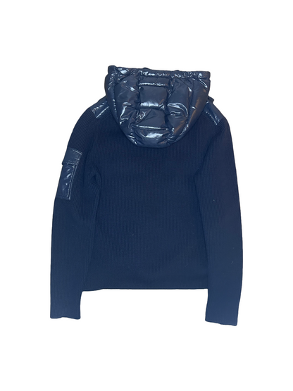 Moncler Hooded Tricot Down Cardigan